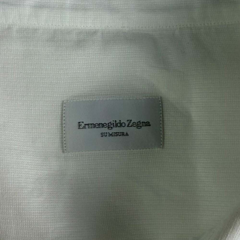Ermenegildo Zegna Su Misura White Dress Shirt French Cuff 100% Cotton Made Spain
